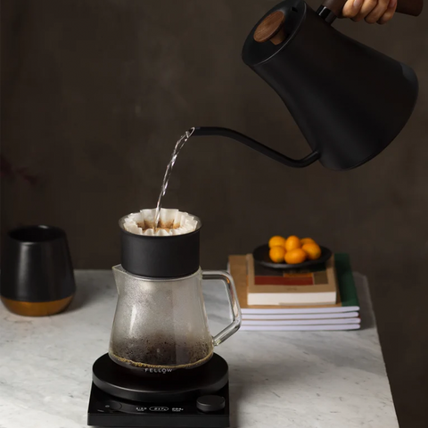 Fellow Stagg EKG PRO 0.9 L – Blue Electric Kettle with Wooden Handle